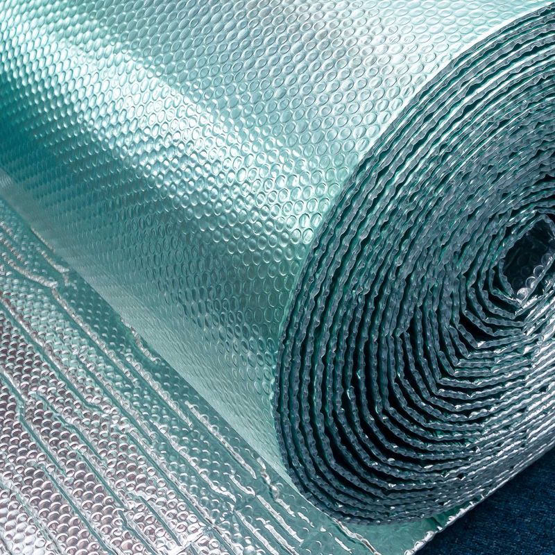 Bubble foil reflective insulation roll